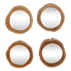 Decorative Mirrors-Kirkland's Home Brown Teak Wood Frame Wall Mirrors, Set Of 4