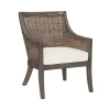 Accent Chairs-Kirkland's Home Brown Wicker Wood Curved Back Accent Chair White