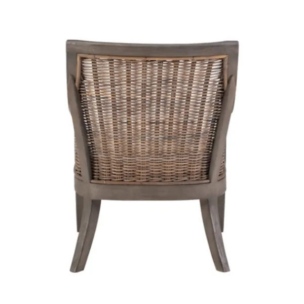 Accent Chairs-Kirkland's Home Brown Wicker Wood Curved Back Accent Chair White