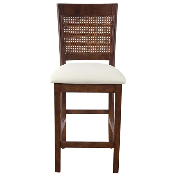 Bar Stools & Counter Height Stools-Kirkland's Home Brown Wilbur Cane Back Counter Stools, Set Of 2 Brown/White