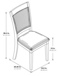 Dining Chairs-Kirkland's Home Brown Wilbur Cane Back Dining Chairs, Set Of 2 Brown/White