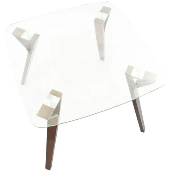 Dining Tables-Kirkland's Home Brown Wood & Glass Midcentury Modern Dining Table Brown/Clear