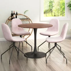 Dining Tables-Kirkland's Home Brown Wood And Black Metal Bistro Dining Table