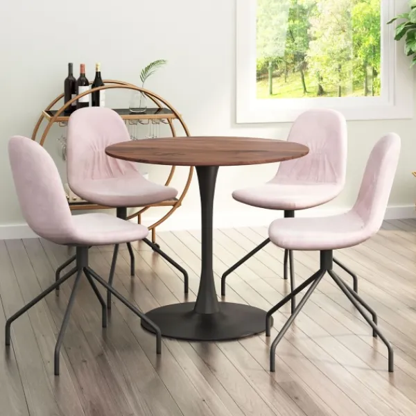 Dining Tables-Kirkland's Home Brown Wood And Black Metal Bistro Dining Table