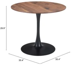 Dining Tables-Kirkland's Home Brown Wood And Black Metal Bistro Dining Table