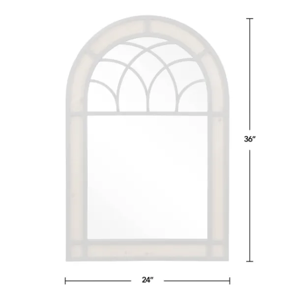 Decorative Mirrors-Kirkland's Home Brown Wood And Black Metal Arch Frame Mirror
