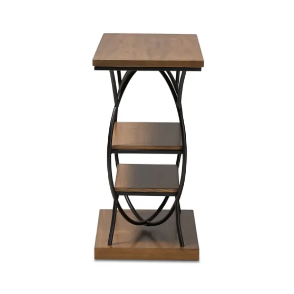 Console Tables-Kirkland's Home Brown Wood And Metal Circle Center Console Table