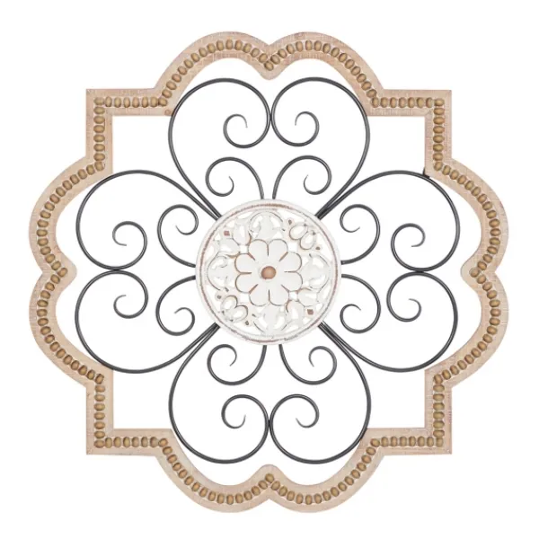 Wall Plaques-Kirkland's Home Brown Wood And Metal Farmhouse Wall Plaque Brown/White/Black