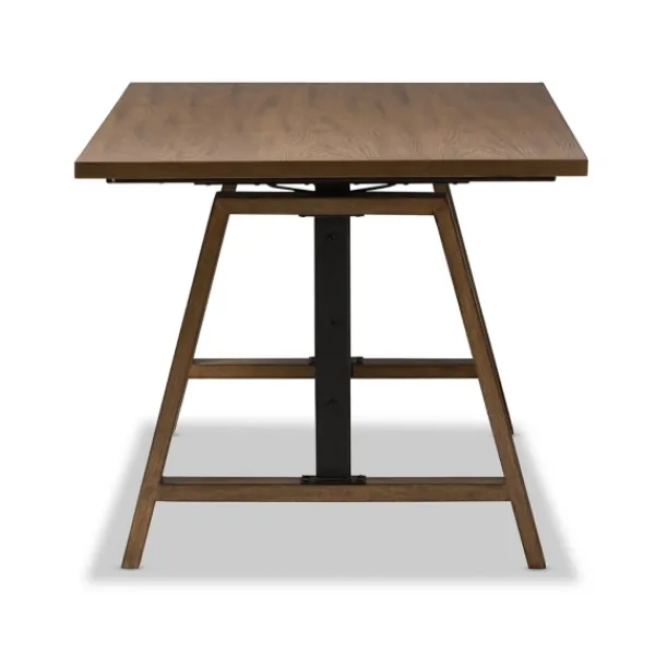 Office Furniture-Kirkland's Home Brown Wood And Metal Linear Base Desk