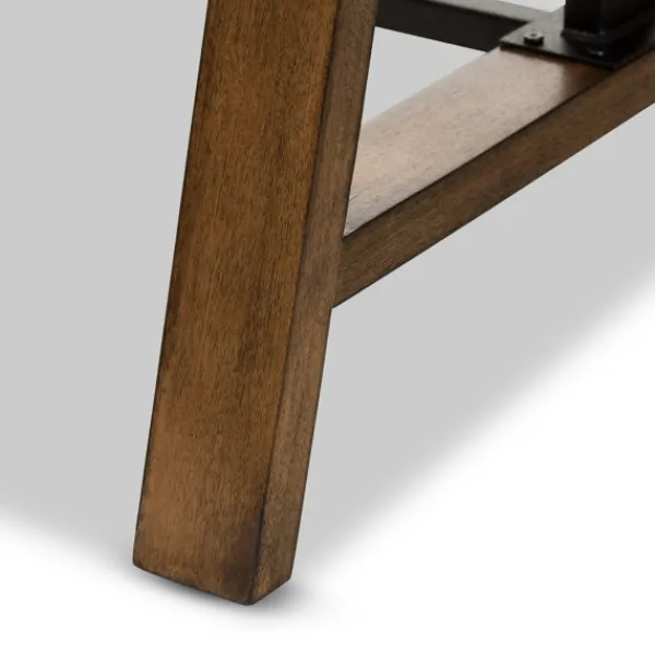 Office Furniture-Kirkland's Home Brown Wood And Metal Linear Base Desk