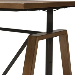 Office Furniture-Kirkland's Home Brown Wood And Metal Linear Base Desk