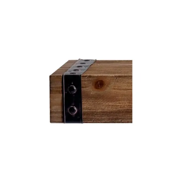 Shelves-Kirkland's Home Brown Wood And Metal Shelf, 24 In.