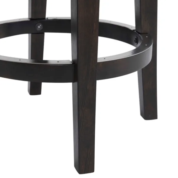 Bar Stools & Counter Height Stools-Kirkland's Home Brown Wood Backless Swivel Counter Stool Gray
