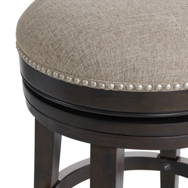 Bar Stools & Counter Height Stools-Kirkland's Home Brown Wood Backless Swivel Counter Stool Gray