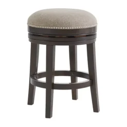 Bar Stools & Counter Height Stools-Kirkland's Home Brown Wood Backless Swivel 2-Pc. Counter Stool Set Gray