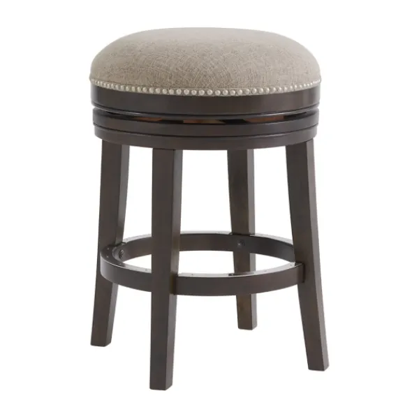 Bar Stools & Counter Height Stools-Kirkland's Home Brown Wood Backless Swivel 2-Pc. Counter Stool Set Gray