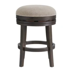 Bar Stools & Counter Height Stools-Kirkland's Home Brown Wood Backless Swivel 2-Pc. Counter Stool Set Gray
