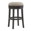 Bar Stools & Counter Height Stools-Kirkland's Home Brown Wood Backless Swivel Bar Stool Gray
