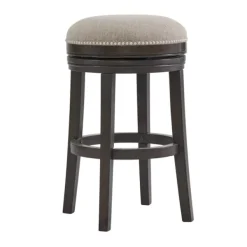 Bar Stools & Counter Height Stools-Kirkland's Home Brown Wood Backless Swivel Bar Stool Gray