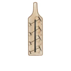 Wall Storage-Kirkland's Home Brown Wood Bottle Frame Metal Bracket Wine Holder