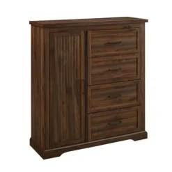 Dressers & Chests-Kirkland's Home Brown Wood Cabinet And 4-Drawer Wardrobe