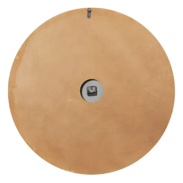 Clocks-Kirkland's Home Brown Wood Frame Black Metal Cutout Wall Clock
