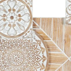 Wall Plaques-Kirkland's Home Brown Wood Geometric Layered Shapes Wall Plaque Brown/White
