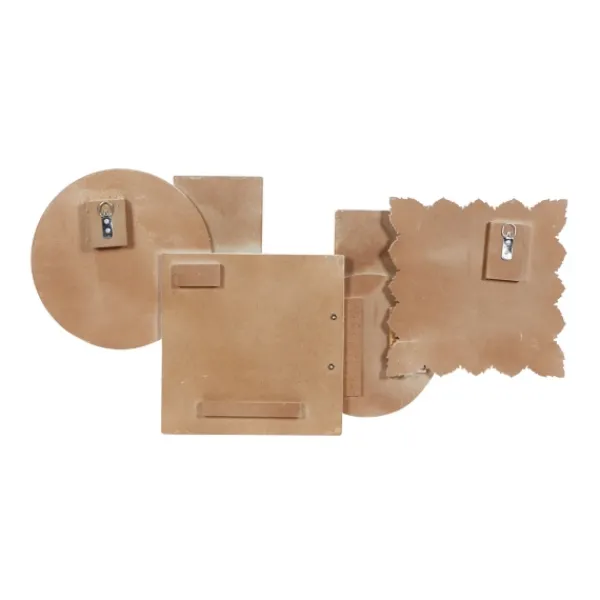 Wall Plaques-Kirkland's Home Brown Wood Geometric Layered Shapes Wall Plaque Brown/White