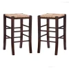 Bar Stools & Counter Height Stools-Kirkland's Home Brown Wood Grass Backless 2-Pc. Counter Stool Set Tan