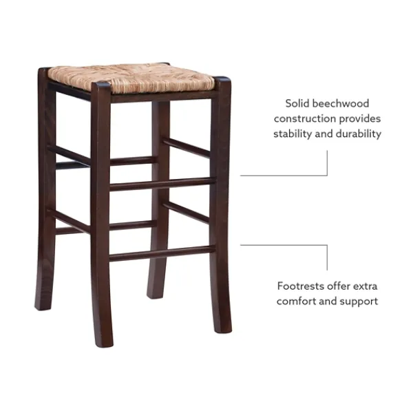 Bar Stools & Counter Height Stools-Kirkland's Home Brown Wood Grass Backless 2-Pc. Counter Stool Set Tan