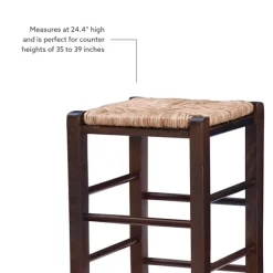 Bar Stools & Counter Height Stools-Kirkland's Home Brown Wood Grass Backless 2-Pc. Counter Stool Set Tan