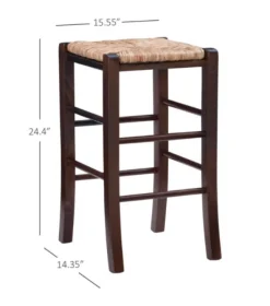 Bar Stools & Counter Height Stools-Kirkland's Home Brown Wood Grass Backless 2-Pc. Counter Stool Set Tan