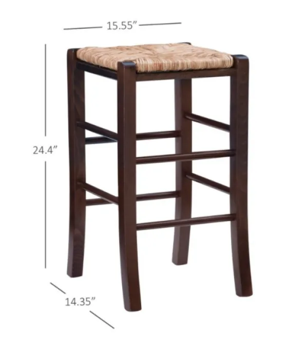 Bar Stools & Counter Height Stools-Kirkland's Home Brown Wood Grass Backless 2-Pc. Counter Stool Set Tan