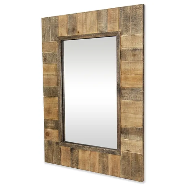 Decorative Mirrors-Kirkland's Home Brown Wood Paneled Frame Wall Mirror