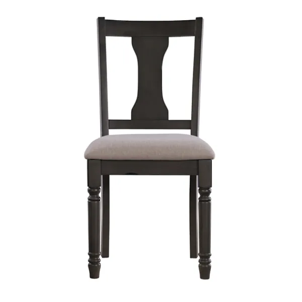 Dining Chairs-Kirkland's Home Brown Wood Upholstered Dining Chairs, Set Of 2 Brown/Gray