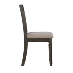 Dining Chairs-Kirkland's Home Brown Wood Upholstered Dining Chairs, Set Of 2 Brown/Gray