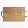 Decorative Trays-Kirkland's Home Brown Wood Welcome To Our Home Tray Brown/Black