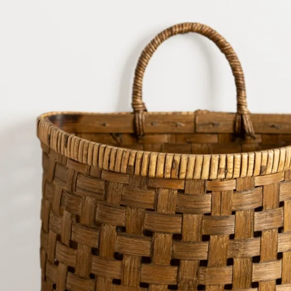 Wall Storage-Kirkland's Home Brown Woven Bamboo Wall Pocket