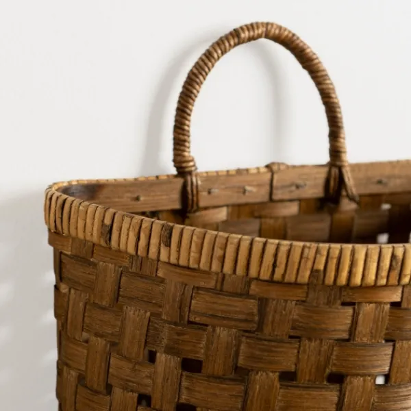 Wall Storage-Kirkland's Home Brown Woven Bamboo Wall Pocket
