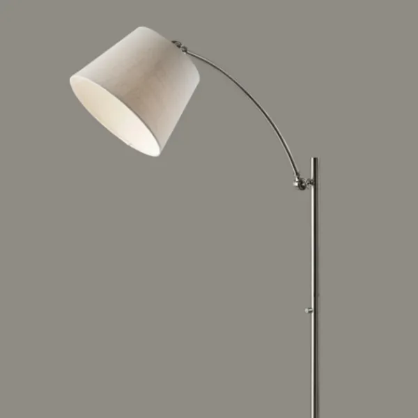 Floor Lamps-Kirkland's Home Brushed Adjustable Arm Floor Lamp Silver