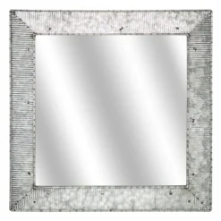 Decorative Mirrors-Kirkland's Home Brushed Galvanized Wall Mirror, 22X22 In.
