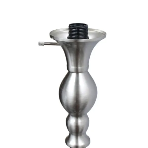 Floor Lamps-Kirkland's Home Brushed Nickel And Marbleized Glass Torchiere Silver
