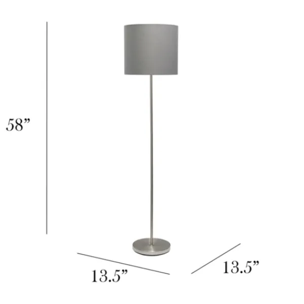 Floor Lamps-Kirkland's Home Brushed Nickel Floor Lamp Gray