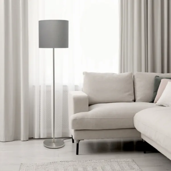 Floor Lamps-Kirkland's Home Brushed Nickel Floor Lamp Gray