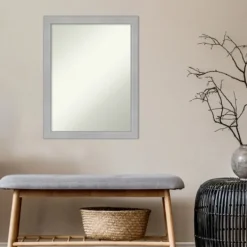 Framed Mirrors-Kirkland's Home Brushed Nickel Modern Decorative Framed Mirror