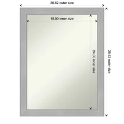 Framed Mirrors-Kirkland's Home Brushed Nickel Modern Decorative Framed Mirror