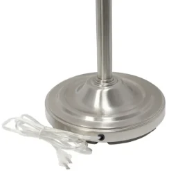 Floor Lamps-Kirkland's Home Brushed Nickel 3-Scallop Glass Floor Lamp Gray