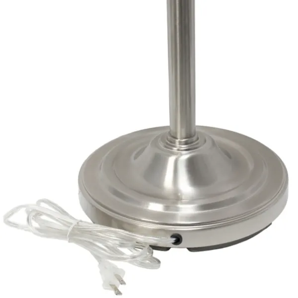 Floor Lamps-Kirkland's Home Brushed Nickel 3-Scallop Glass Floor Lamp Gray