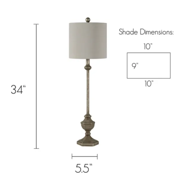 Buffet Lamps-Kirkland's Home Brushed Pewter Buffet Lamps, Set Of 2 Gray