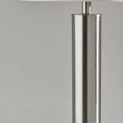 Table Lamps-Kirkland's Home Brushed Steel Cylinder Table Lamp White